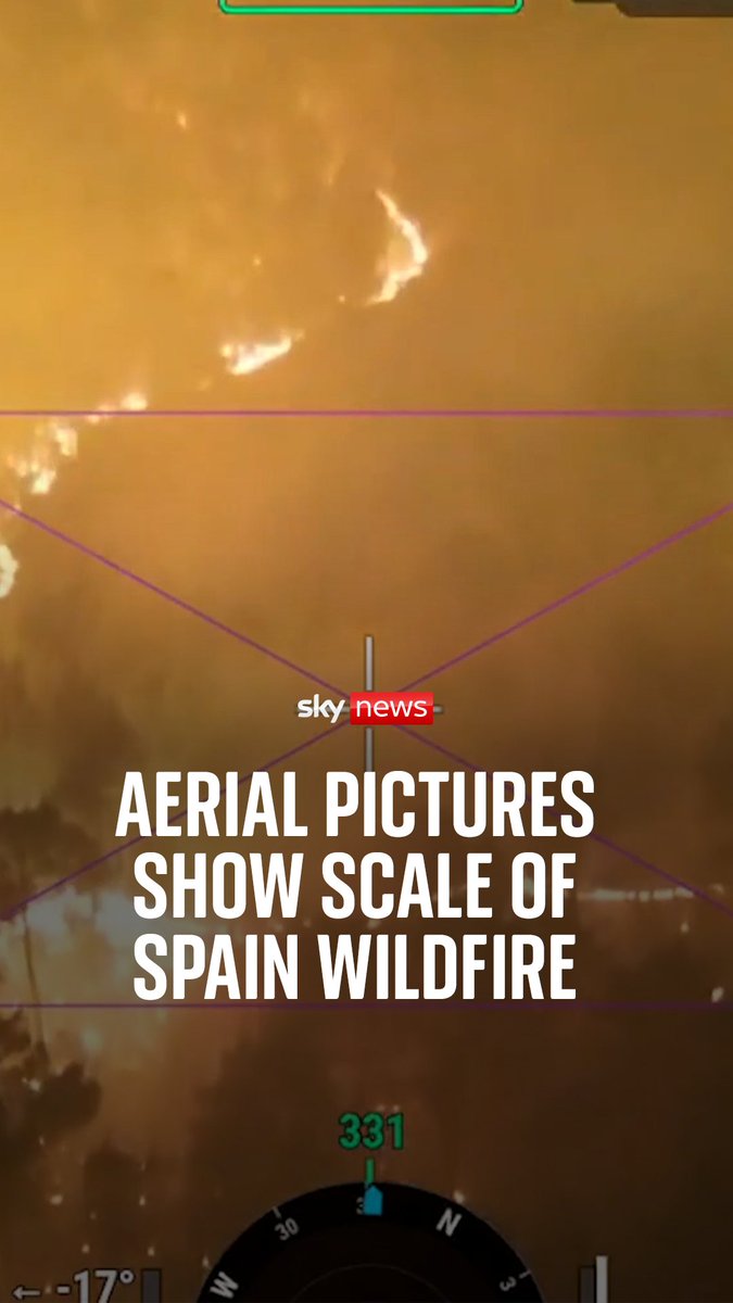 The wildfire in Spain has charred more than 50,000 hectares of land and forced more than 100,000 residents to flee. A Civil Guard officer has described the blaze as moving like a river of lava
