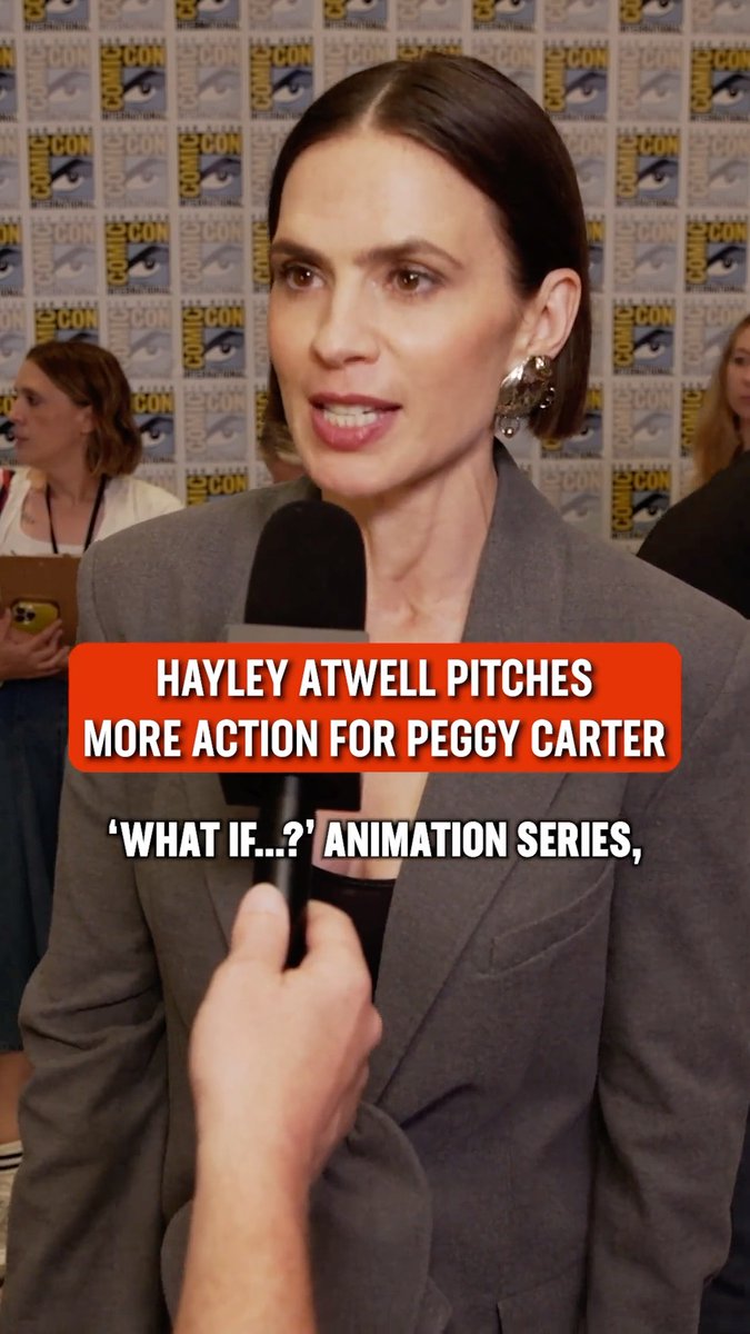 "I am strong. I've got great coordination." Hayley Atwell pitches for Peggy Carter to have more action and kick ass in #AvengersDoomsday.