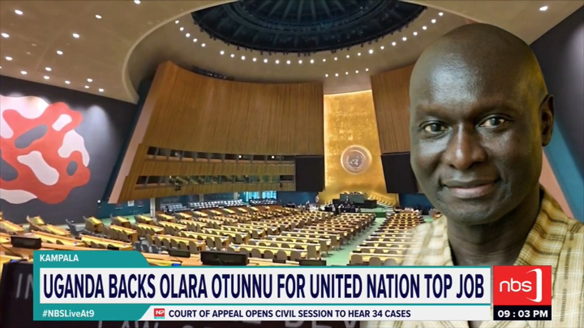 Uganda has entered one of the world's most closely watched diplomatic contests after formally endorsing veteran diplomat Ambassador Olara Otunnu for the position of the next United Nations Secretary-General. Nze Wampamba #NBSLiveAt9 #NBSUpdates