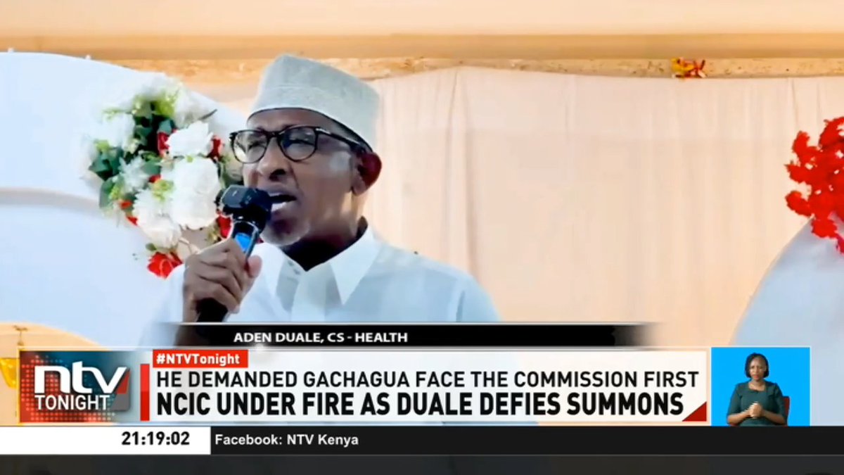 NCIC Under Fire As Duale Defies Summons: He was summoned. He said no. And the commission meant to keep Kenya's peace has said nothing since. Questions are mounting over whether NCIC still has teeth. #NTVTonight Number8, the poet