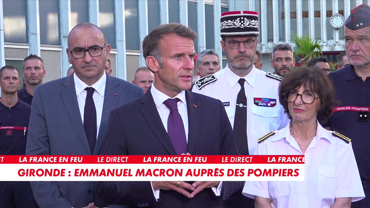 Emmanuel Macron fait le point sur les incendies dans le sud-ouest : «Le feu est fixé dans les Landes, mais on continue de se battre», dans #HDPros2Ete Toute l'info est à retrouver sur