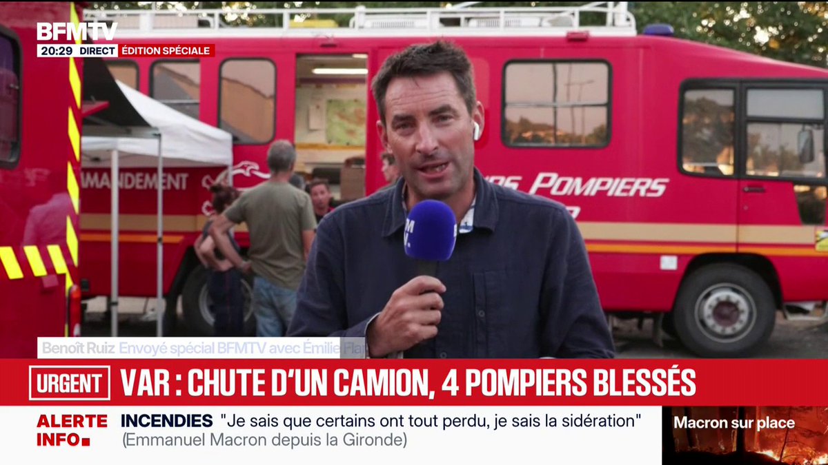 Incendie dans le Var: un camion-citerne se renverse, quatre pompiers blessés