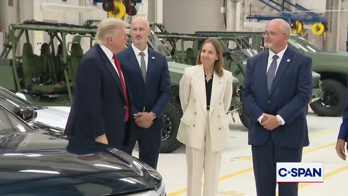 President Trump receives a tour of a General Motors facility in Milford, Michigan from CEO Mary Barra, and touts that his presidency improved the company's standing: "It's amazing what tariffs will do for General Motors and what the election has done."