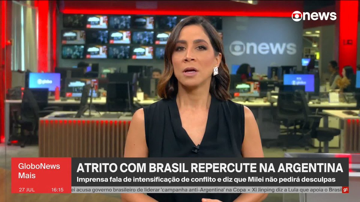 Atrito com o Brasil repercute na Argentina. Imprensa fala em intensificação de conflito após falas de Javier Milei. O presidente argentino não deve pedir desculpas, diz jornal. ➡ Assista à #GloboNews ao vivo: #GloboNewsMais