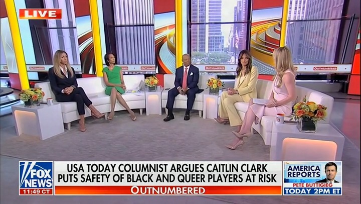 USA Today columnist says Caitlin Clark is putting Black & queer players at risk... The reality? She's the one being targeted, & somehow she's being blamed for it. That's victim blaming, plain & simple. Kaylee McGhee White via Fox News