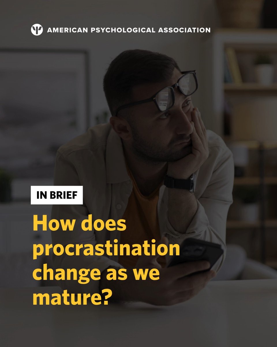 Procrastination isn’t fixed—it changes as we grow. Research suggests it tends to decrease in young adulthood, linking shifts in behavior to personality and life outcomes over time. Read more highlights from recent peer-reviewed studies: