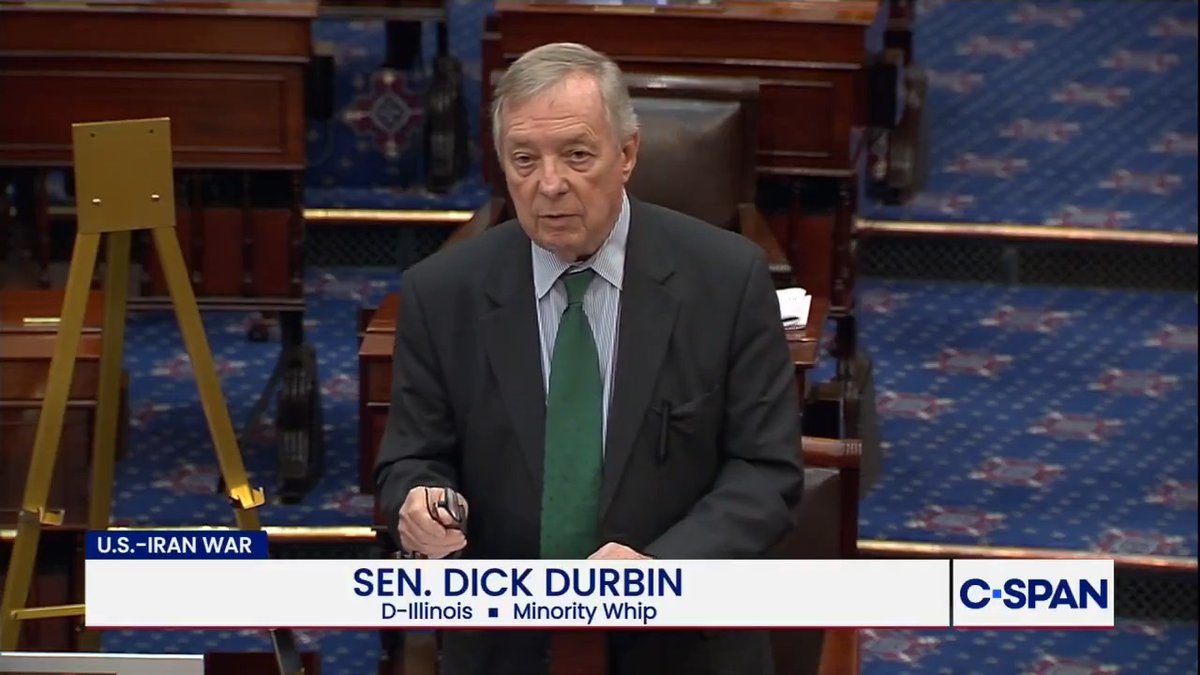 .Senator Dick Durbin discusses the costs of Iran war and urges passage of the Russia sanctions bill