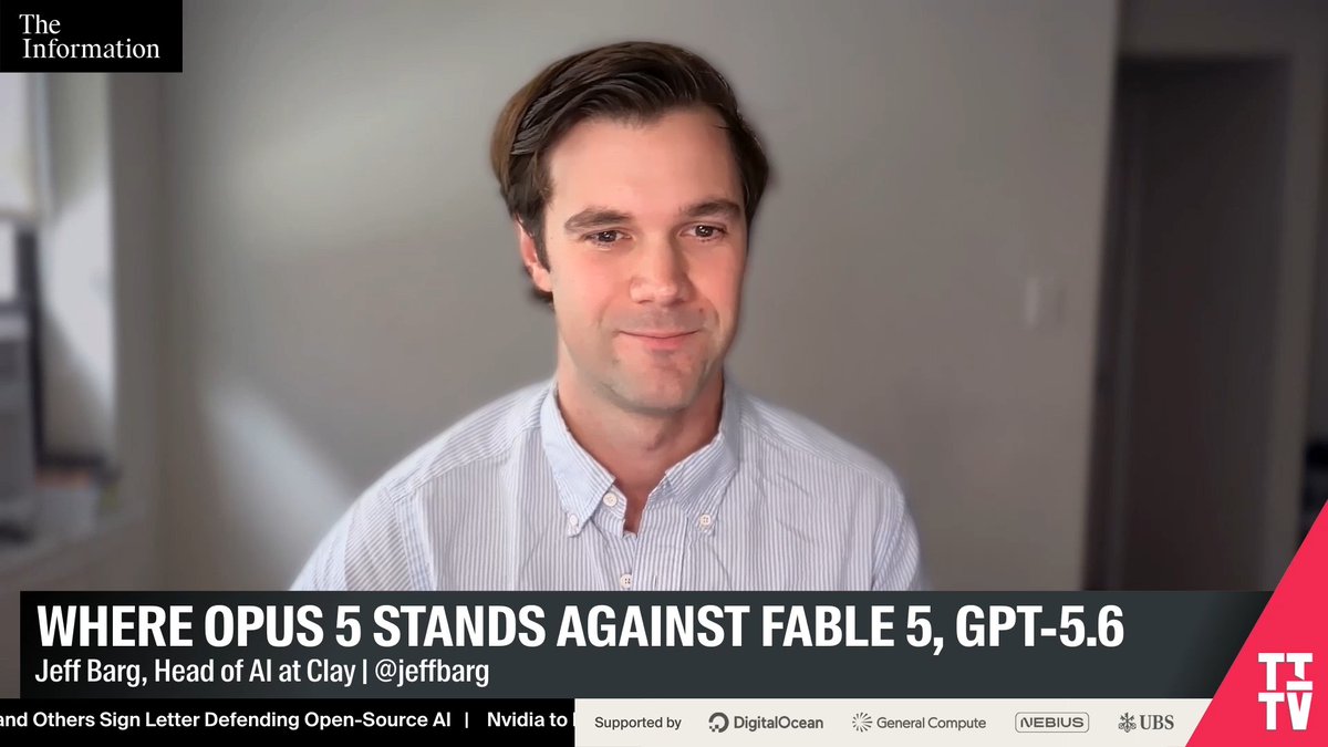 Claude Opus 5 is “really close to Fable’s performance at a fraction of the cost”. Head of AI at Clay, Jeff Barg goes on to say ChatGPT 5.6 is “even cheaper than both of them”.