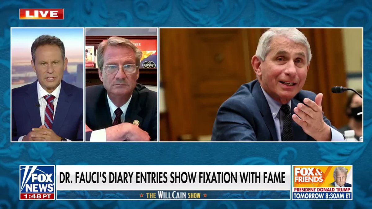 WATCH: Rep. Tim Burchett calls out Dr. Fauci for appearing on Rachel Maddow's MSNBC show and dubbing it his "favorite show" while serving under Biden: KILMEADE: “If Rachel Maddow was your favorite show, what’s your political ideology?” BURCHETT: “Far left as you can get, brother. You wouldn’t get elected to dogcatcher in Tennessee.” “It’s just pathetic. It shows his mindset. I bet he couldn’t even spell Fox.” The Will Cain Show Brian Kilmeade
