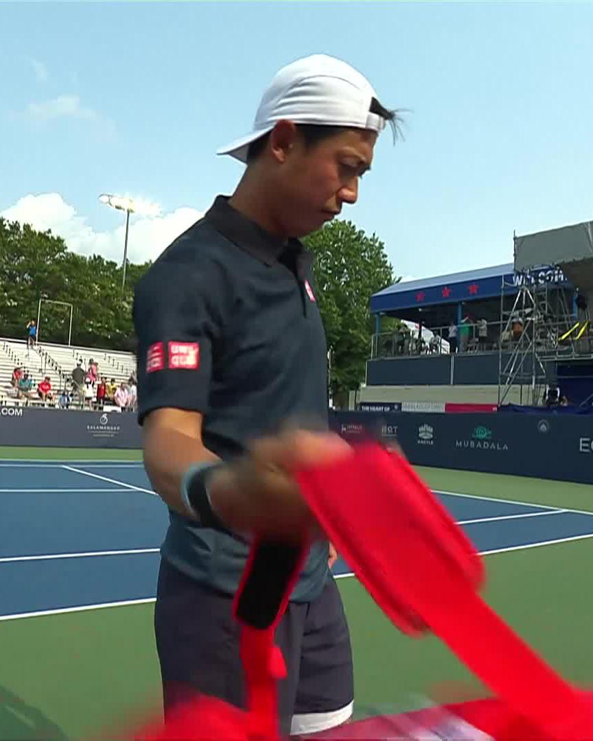 Cherish every moment 🙌 2015 champion Kei Nishikori begins his last appearance at #MubadalaDCOpen