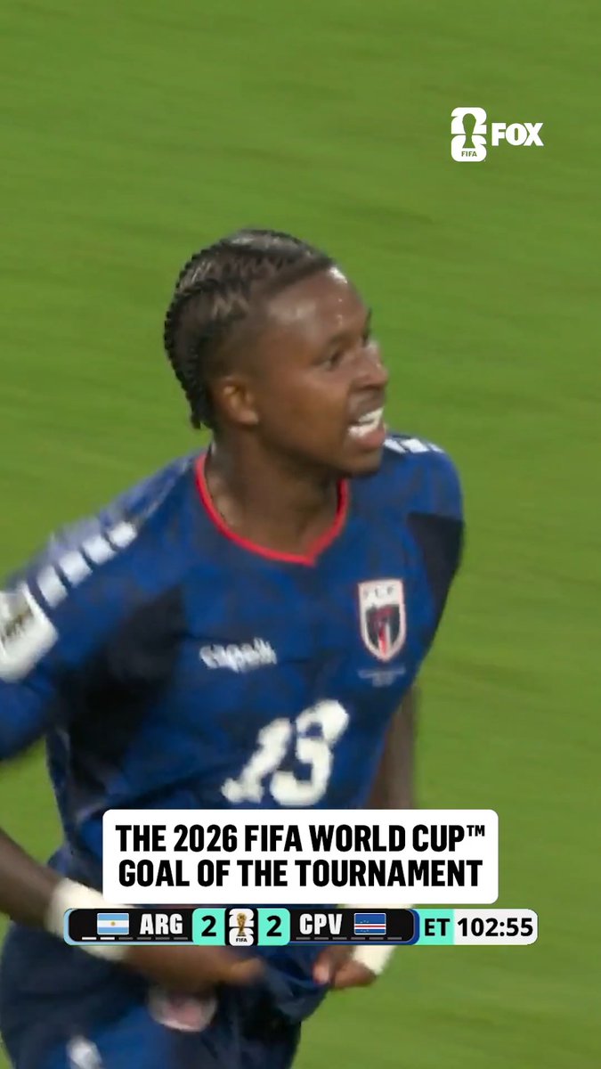PURE MAGIC FROM CAPE VERDE 🇨🇻 Sidny Lopes Cabral’s sensational goal against Argentina in the Round of 32 is officially the 2026 FIFA World Cup Goal of the Tournament!