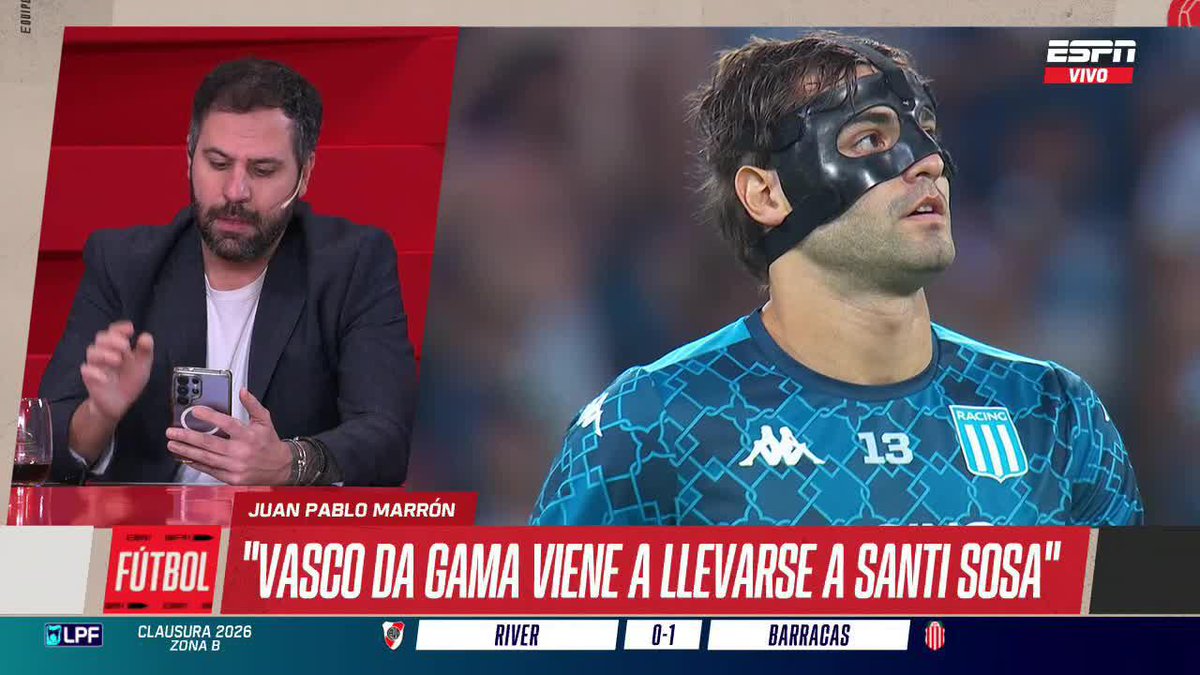 ATENCIÓN ACADEMIA: Santi Sosa podría dejar Racing para convertirse en jugador de Vasco da Gama. La información de Juan Pablo Marrón ️️️️. ▶️ Mirá #ESPNEquipoF en el Plan Premium de #DisneyPlus