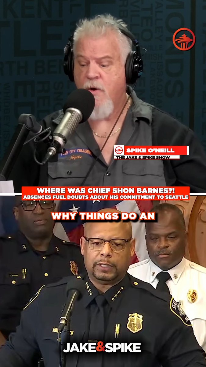 Should Seattle's police chief, Shon Barnes, be criticized for being out of town when things happen, or is that an impossible standard for anyone in public service? Spike weighs in: He's doing an incredible job in a taxing environment. He's fighting a manpower shortage and rebuilding trust after failed previous leadership. The Jake & Spike Show