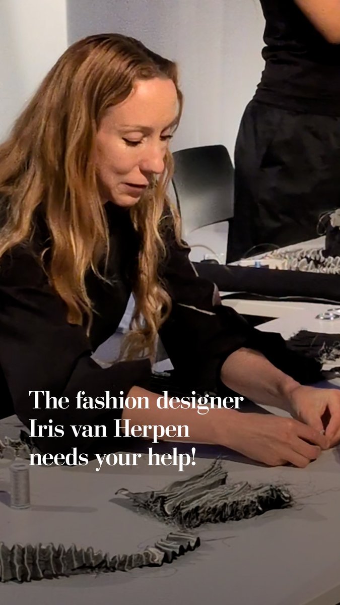 As part of the Brooklyn Museum retrospective “Iris van Herpen: Sculpting the Senses,” the 42-year-old designer invited the public to join her on-site atelier to help her craft a dress right there in the museum.