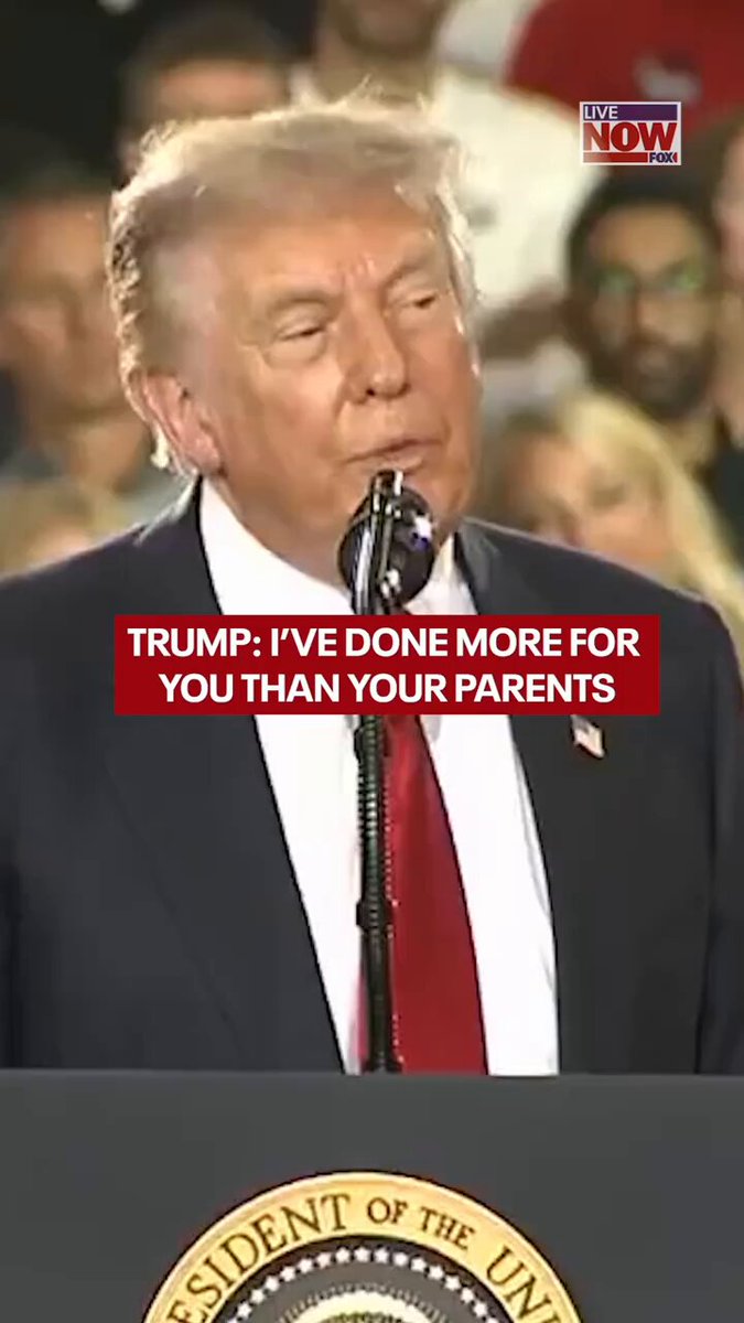 "I've been better to you than your parents," Trump told a crowd at a General Motors facility during an event in Milford, Michigan on Monday. "And they would agree with me."