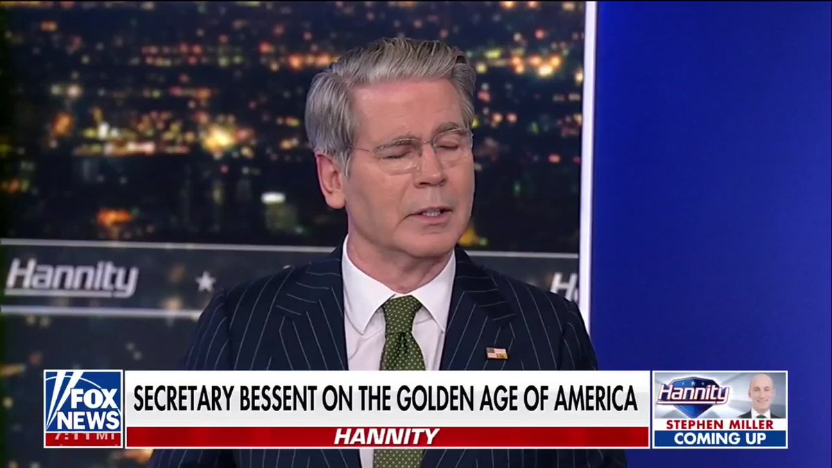 "Inflation will come down." Treasury Treasury Secretary Scott Bessent said he believes the U.S. economy will move past the conflict with Iran, predicting, "We'll get to the other side of Iran." Bessent tells Sean Hannity 🇺🇸 that "the feel-good factor will come back" as inflation eases and economic confidence improves.