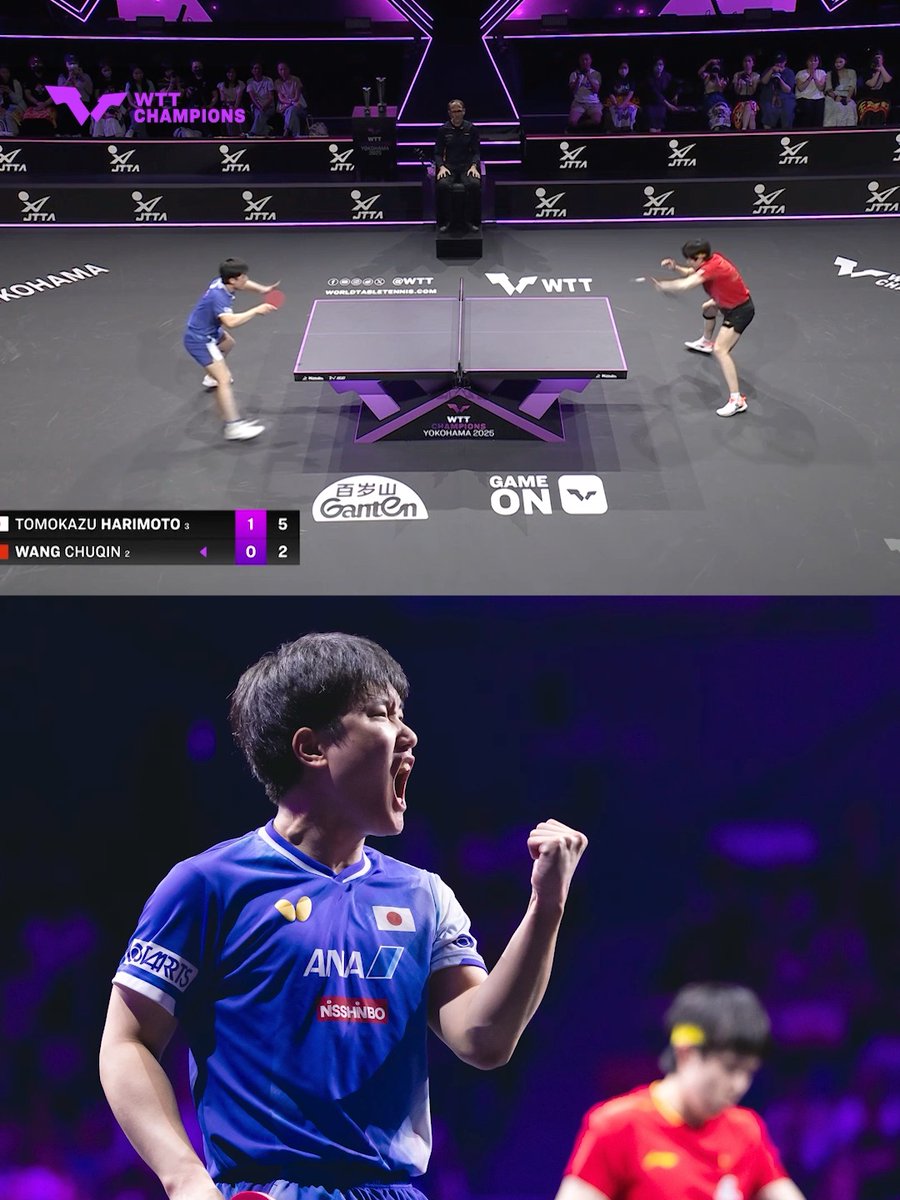 Everything that could happen... happened in this point! 😂 Tomokazu Harimoto slips, the ball clips the net, catches the edge and somehow still wins the point!😮‍💨 The defending champion is back for #WTTYokohama. Will he deliver another unforgettable run?⚡️ #TableTennis