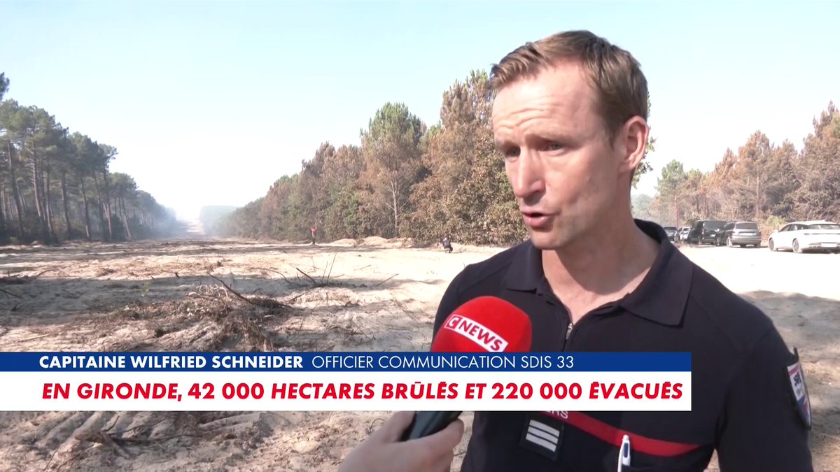 «Nous avons réussi à stabiliser la situation mais c'est un secteur particulier, difficile d'accès», explique le capitaine Wilfried Schneider, officier communication SDIS 33, dans #HDProsEte, à propos du feu à Claquey. Toute l'info est à retrouver sur