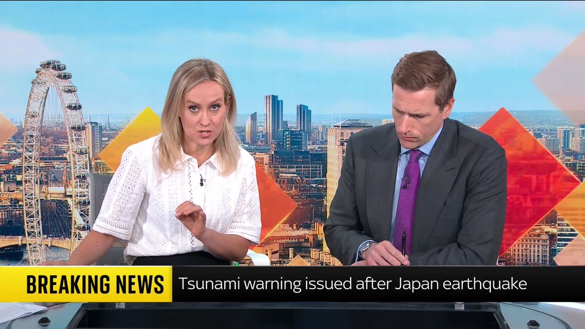 BREAKING: Tsunami warning issued after Japan earthquake 📺 Sky 501, Virgin 602, Freeview 233 and YouTube