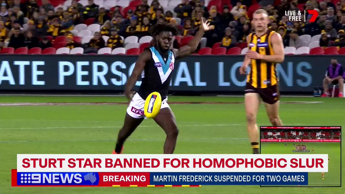 #EXCLUSIVE: A former Port Adelaide player has been quietly suspended after directing a homophobic slur to an opponent in the SANFL. #9News Braden Ingram