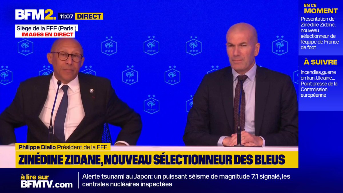 Zinédine Zidane devient le nouveau sélectionneur de l'équipe de France de football pour les quatre prochaines années #BFM2