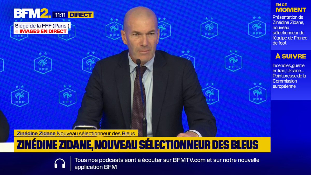 💬 "L'équipe de France, c'est la seule chose que je voulais faire" Les premiers mots de Zinédine Zidane, le nouveau sélectionneur de l'équipe de France de football #BFM2