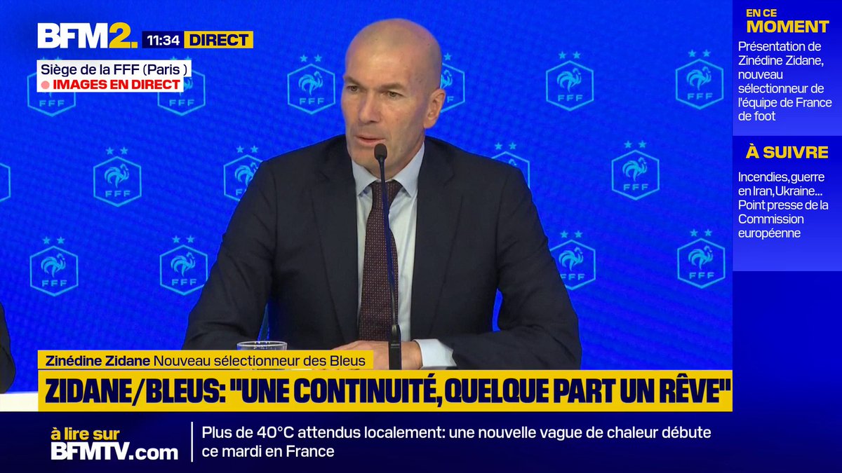 💬 "On espère qu'il puisse rentrer chez lui" Zinédine Zidane, nouveau sélectionneur des Bleus, interrogé sur le journaliste français Christophe Gleizes emprisonné en Algérie #BFM2