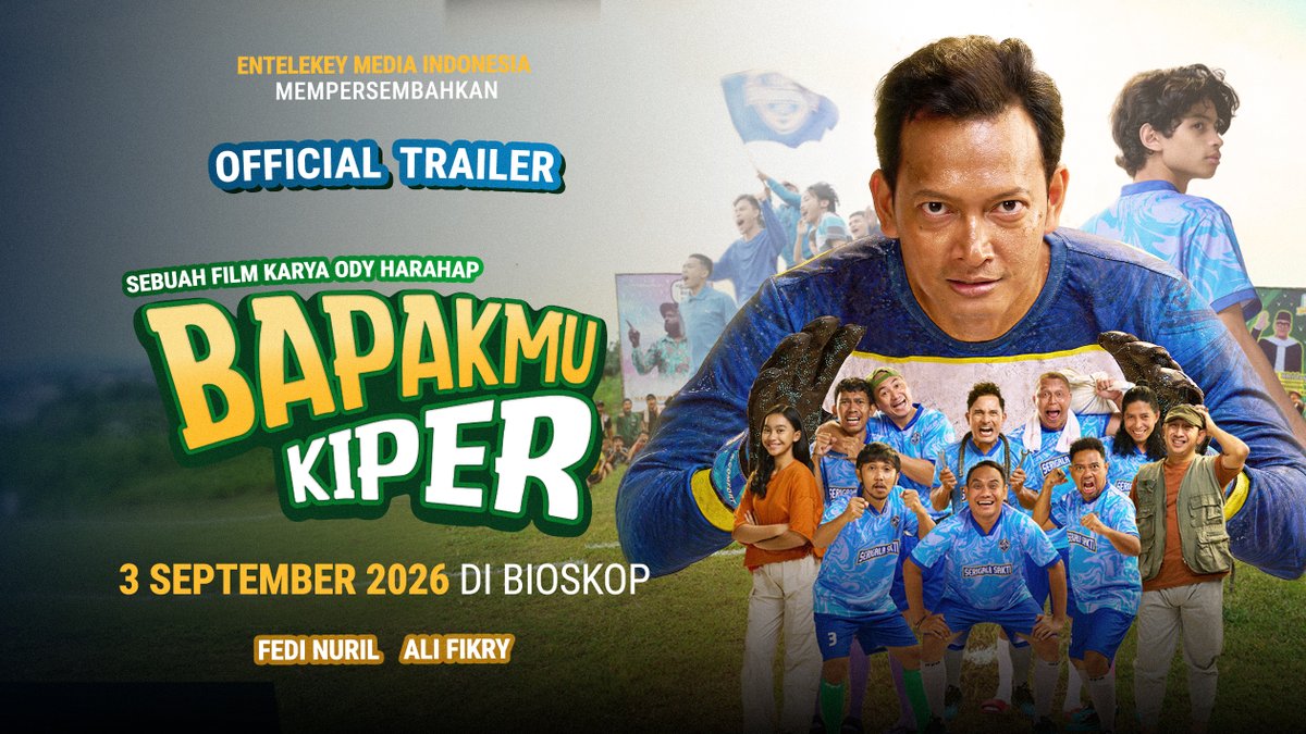 Sesuai judulnya, trailer film BAPAKMU KIPER ini sungguh sangat bapack-bapack vibe sekali! 😂 Selain skena sepakbola tarkam yang sengaja dibikin komikal banget, seru bener yak liat Fedi Nuril dibikin se-bapack bapack ini 👍 3 September di bioskop! ⚽️