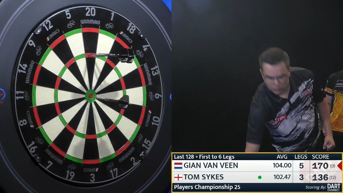 GIAN REELS IN THE FISH! 🎣 What a way to win it! 👏 Gian van Veen produces a spectacular 170 checkout to win a high-quality affair against Tom Sykes, with an average of almost 106! 📺 #PC25