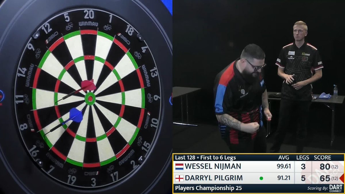 PILGRIM PUTS OUT NIJMAN! Top seed Wessel Nijman crashes out in round one! Darryl Pilgrim recovers from 3-2 down to dump out the Dutchman and blow PC25 wide open! 😳 📺 #PC25