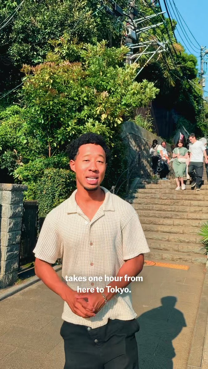 In Enoshima, Japan, you MUST watch the sunset over the coast, says Jesse Ogn. "It's a beach destination but the historic shrines, gardens, caves, and cultural atmosphere packed into a small island make it very special." Save this video to add it to your bucket list 📌