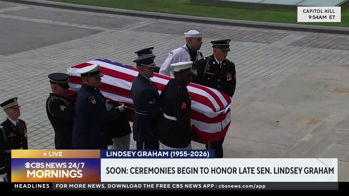 Lindsey Graham’s casket arrived on Capitol Hill Tuesday and was carried into the rotunda as ceremonies are set to honor and remember the late South Carolina senator. President Trump will deliver his eulogy, as Israeli Prime Minister Benjamin Netanyahu and Ukrainian President Volodymyr Zelenskyy are also expected to attend Graham's funeral.