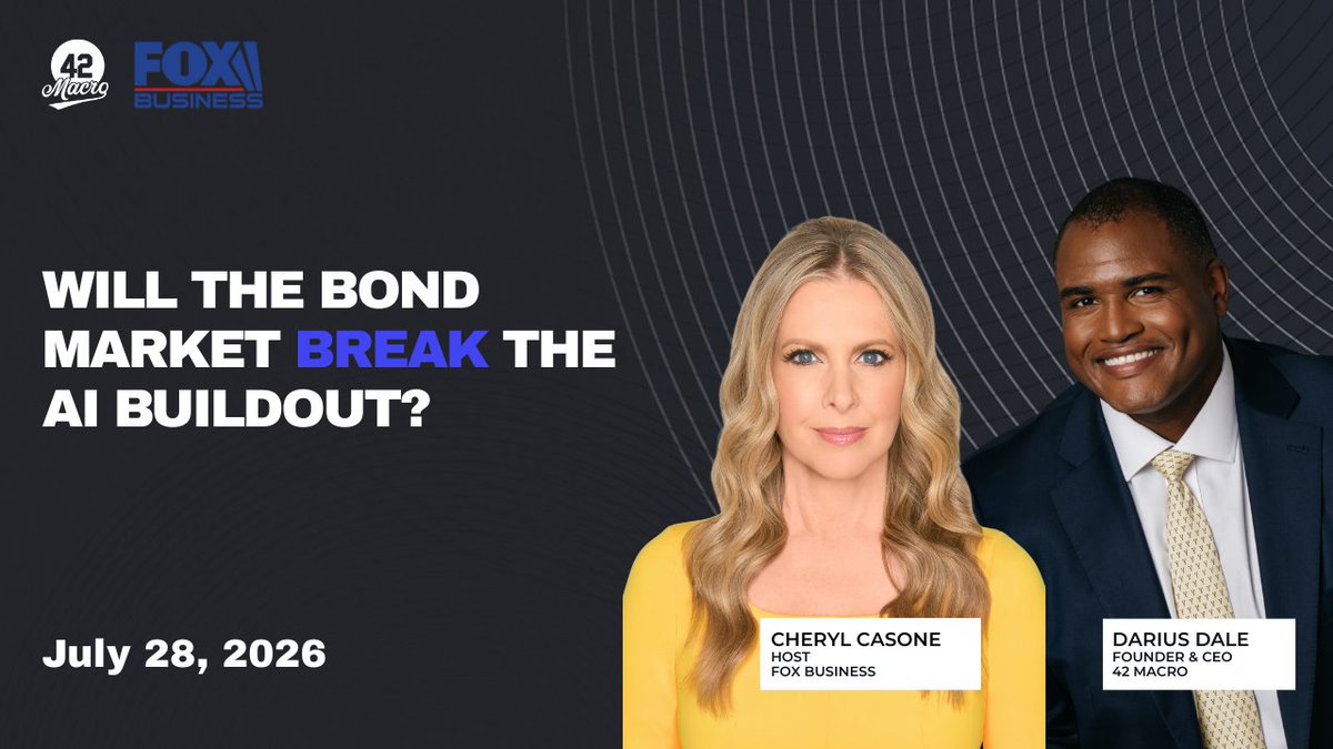 Will the Bond Market Break the AI Buildout? Darius Dale joined Cheryl Casone on Mornings with Maria to discuss the growing financing pressures behind the AI infrastructure buildout, why bond markets are flashing warning signs, and what it means for investors navigating today's macro environment.