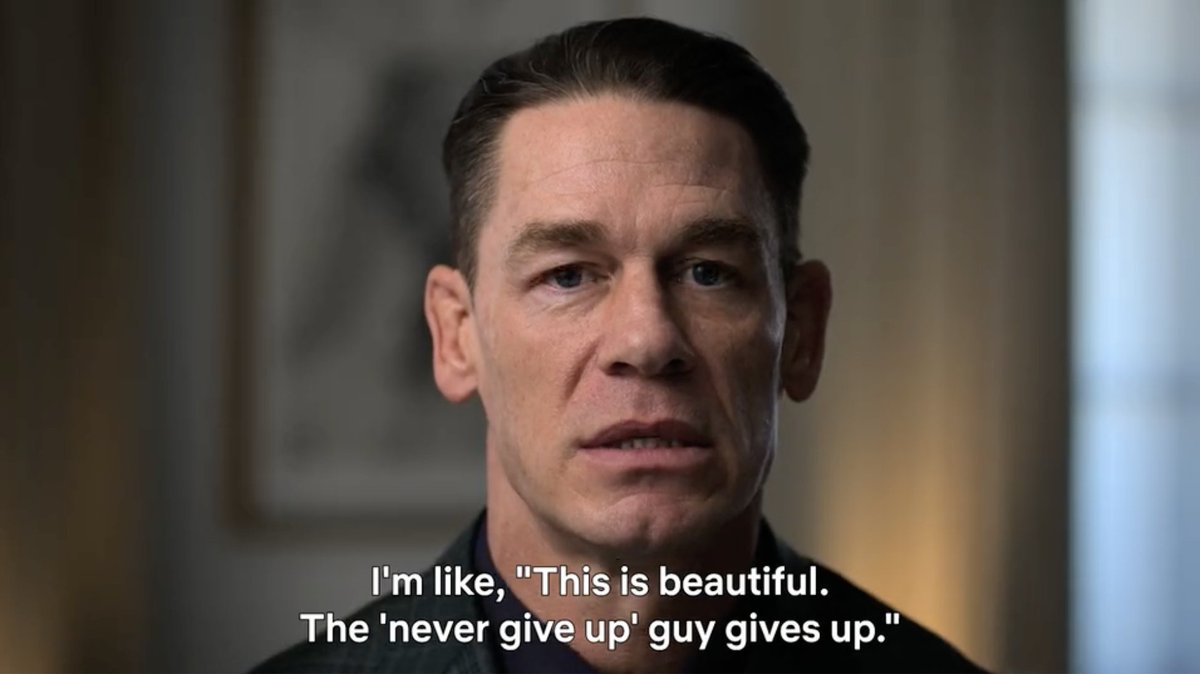 John Cena loved the meaning behind tapping out to Gunther in his final WWE match 🗣️ “I’m like, ‘This is beautiful. The "Never Give Up" guy gives up.’” 📺 WWE Unreal Season 3, now playing.