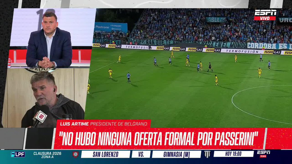 🗣️ “Tenemos el 65%, el 25% es de La Calera y el 10% del jugador. No hubo ninguna oferta formal. No lo voy a regalar ni a él ni a Uvita Fernández. La oferta debería ser muy satisfactoria, es el Haaland sudamericano” ✍️ Luis Artime sobre Lucas Passerini