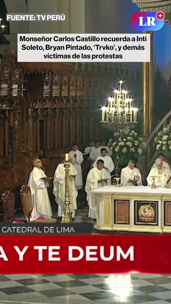 ❗️ 🗣️ El cardenal Carlos Castillo nombró a víctimas de la represión policial durante las protestas contra el gobierno de Dina Boluarte, entre ellos, Inti Sotelo, Bryan Pintado y 'Trvko'.
