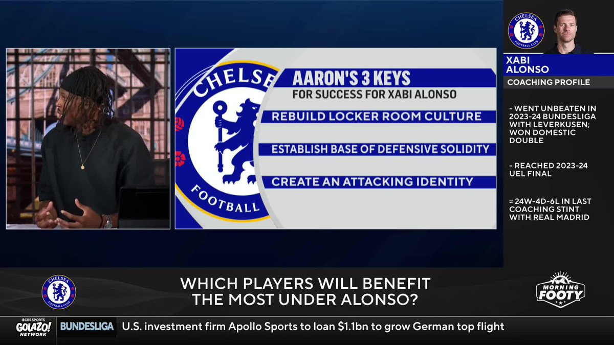 ✍️ Rebuild the locker room culture ✍️ Establish a base of defensive solidity ✍️ Create an attacking identity Aaron West names his three keys for success for Xabi Alonso at Chelsea 📝