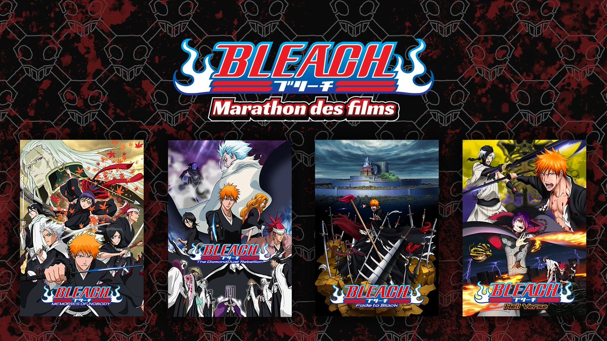 Pas 1, pas 2 mais bien 4 FILMS ! 🎥 On se retrouve les 28 et 30 août au cinéma pour le MARATHON BLEACH ! ⛩️💥