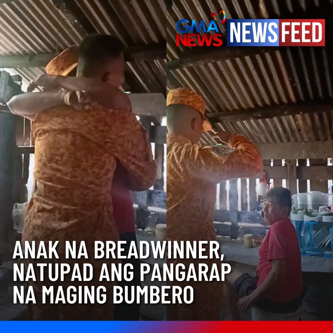 DREAM COME TRUE! 👨‍🚒❤️ Viral ang video ni Fire Officer 1 Al Angelo Borjal na sinorpresa ang kaniyang ama matapos matupad ang pangarap na maging bumbero. Mula sa pagiging security guard hanggang sa pagsuot ng uniporme ng BFP o Bureau of Fire Protection, pinatunayan niyang hindi hadlang ang kahirapan sa pag-abot ng pangarap. Ang emosyonal na tagpo, panoorin sa video na ito.