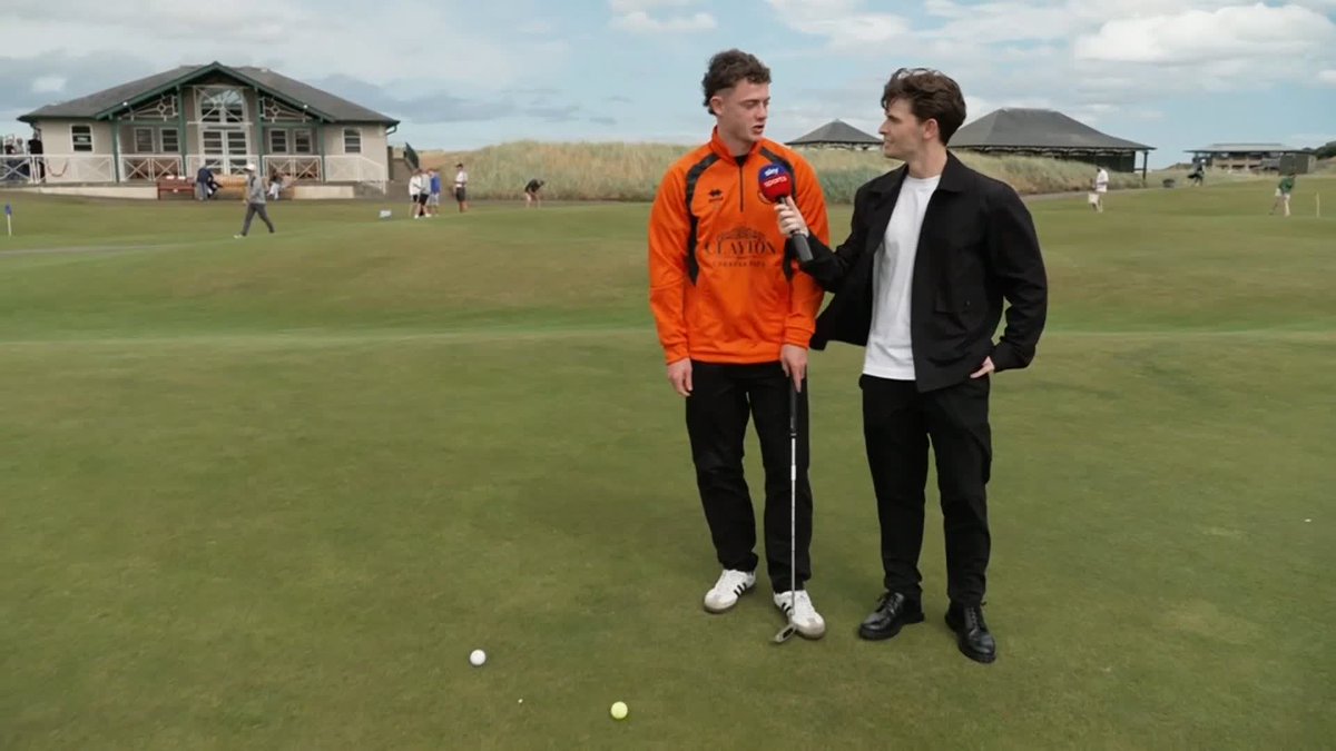 ⛳️ Dundee United's Jesse Randall swapped the pitch for the putting as he looked ahead to their season opener at Rangers, live on Sky Sports ⤵️