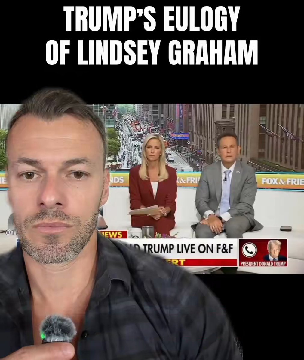 Trump calls into Fox News and gives bizarre eulogy of former senator Lindsey Graham.
