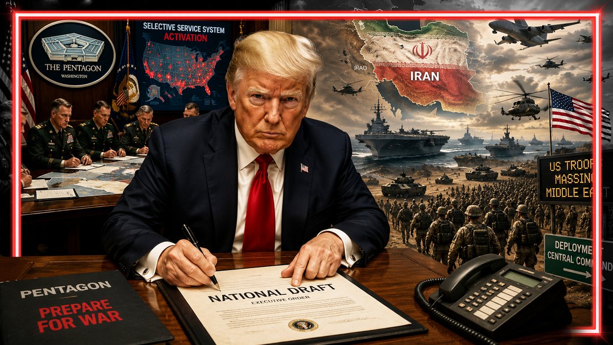 🚨BREAKING: Trump Orders Pentagon To Prepare National Draft In Three Weeks As US Troops Mass For A Ground Invasion Of Iran! The Trump Admin’s Selective Service System Published A Request Last Week Asking Vendors To Create A Computer Simulation, So The Agency Can Test Scenarios For A National Military Draft! This Comes After Legislation Was Passed Last Year To Make The Selective Service Mandatory, Raise The Age Of Conscription To 42 From 35, & Make Registration Into The Draft Automatic When You Get A Driver's License Or Turn 18 In This Must-Watch/Share Report, Alex Jones Calls On President Trump To Clarify That He's Not Calling For A National Draft Or Else Be Removed Using The 25th Amendment! 🔴WATCH ALEX JONES LIVE NOW: