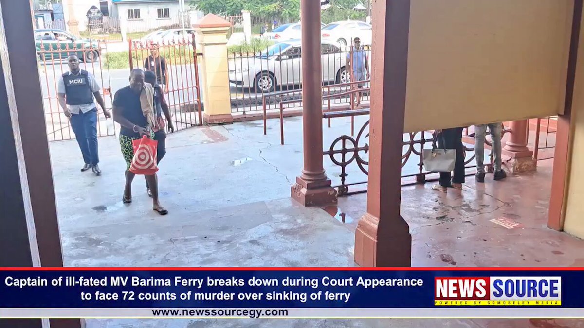 NEWS Source: "Father God, I don't deserve this!" The Captain who survived the MV Barima ferry tragedy broke down at the Gtown Magistrates' Court this morning as he was taken there in handcuffs to face 72 counts of murder related to the death of passengers &amp; fellow crew members.