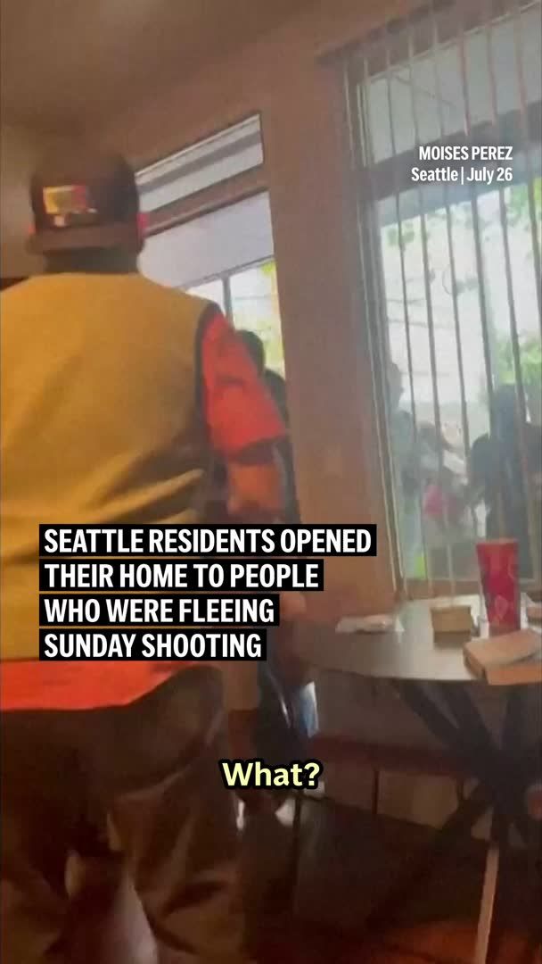 Two Seattle residents opened their home to more than a dozen people fleeing Sunday's deadly shooting near the Space Needle during the Bite of Seattle food festival. Three people were killed and at least four others, including a toddler, were injured.