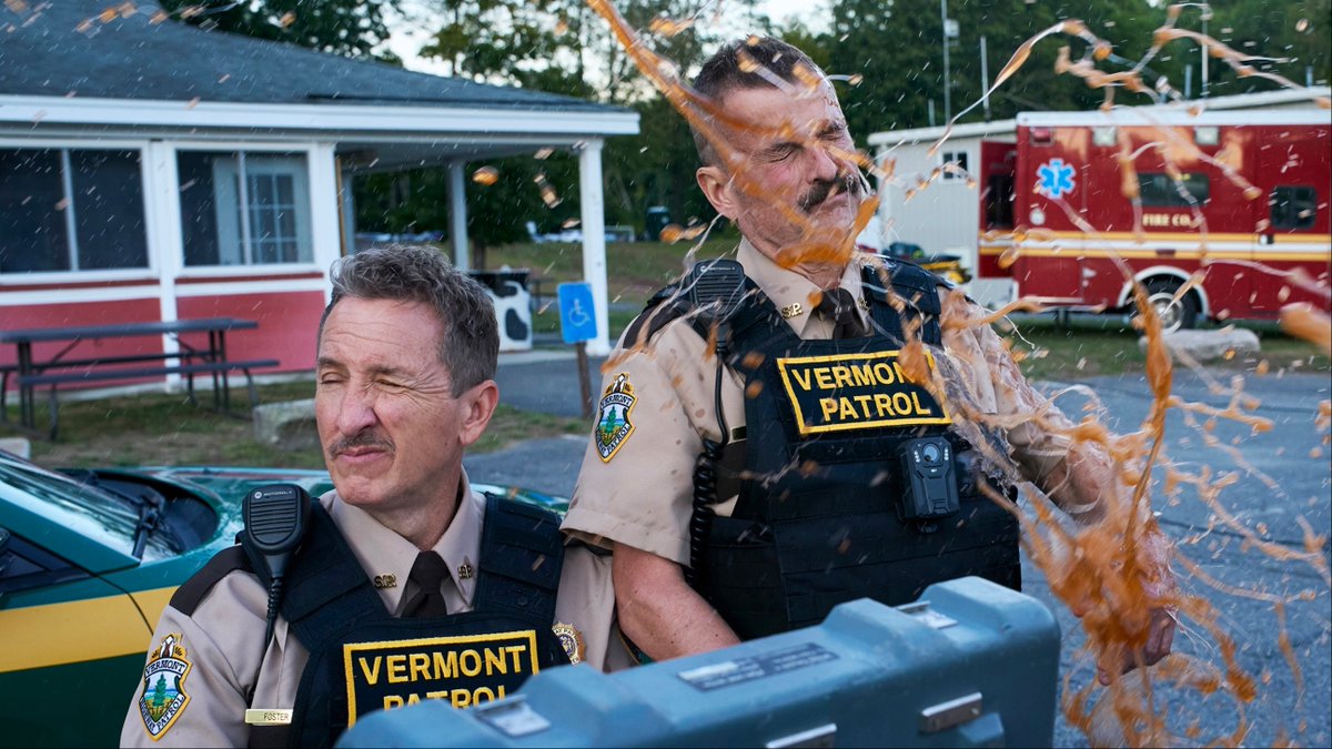 A sticky situation. SUPER TROOPERS 3, only in theaters August 7. Get tickets meow. #SuperTroopers3