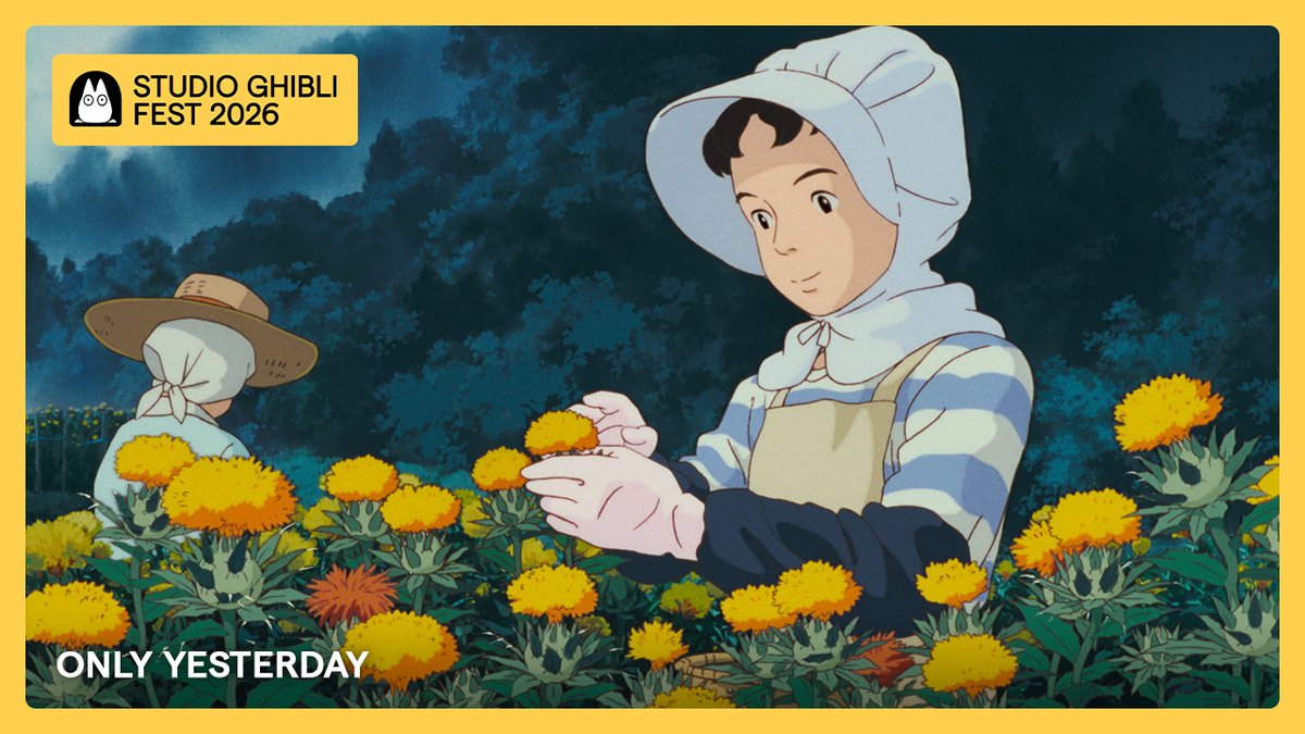 Celebrating its 35th anniversary, ONLY YESTERDAY from Isao Takahata returns to theatres August 9 & 11 for Ghibli Fest, featuring performances from Daisy Ridley and Dev Patel. 🌼💛