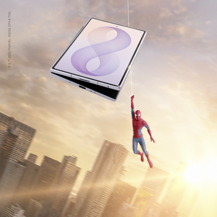 The all new #GalaxyZFold8 is here. Swing into action and pre-order today. 🕷️ See #SpiderManBrandNewDay exclusively in Theaters July 31st! @spidermanmovie Pre-order now 🕸️