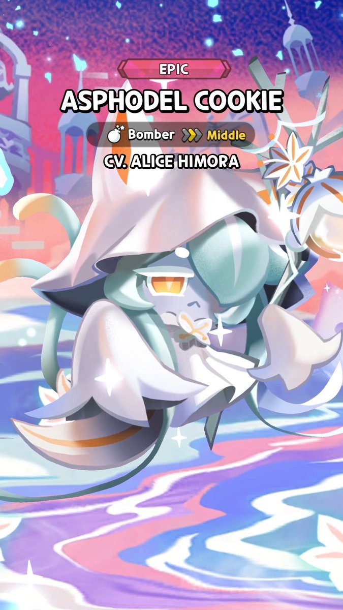 "If you meet a wraith... hide your scent..." 🐈 #AsphodelCookie, who wanders the River of Oblivion guiding lost souls, has arrived in #CookieRunKingdom! #CookieRun #VoiceActor