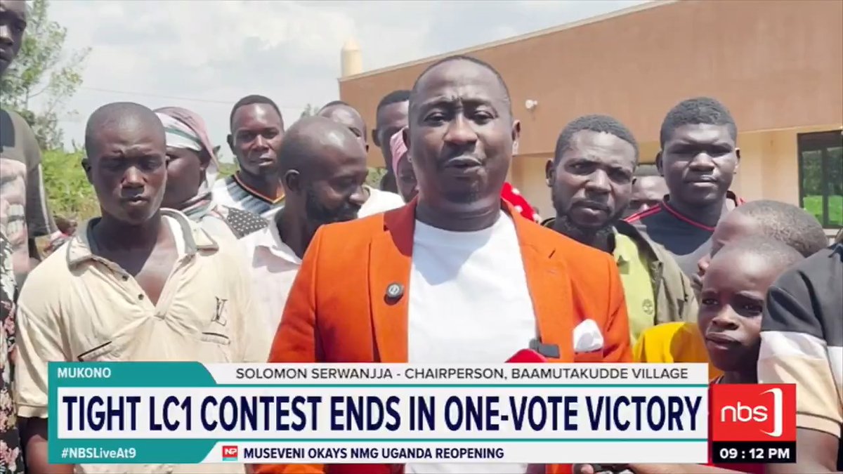 A tightly contested village election in Bamutakudde has ended with Solomon Sserwanja emerging as the winner to become the new LC1 chairperson. Mugenyi Henry #NBSLiveAt9 #NBSUpdates