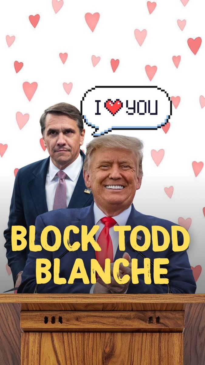 Outgoing Senators John Cornyn and Thom Tillis are reportedly undecided about Todd Blanche's nomination for AG. A single GOP "No" vote in committee this week could tank Blanche's nomination entirely. Call and tell them to reject Blanche: (202) 224-3121